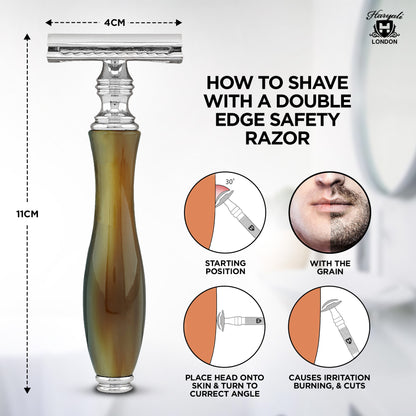 Haryalis Rasierhobel – Büffelhorn-Imitation