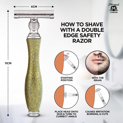 Haryali's Antiker Rasierhobel mit Doppelklinge – Gold