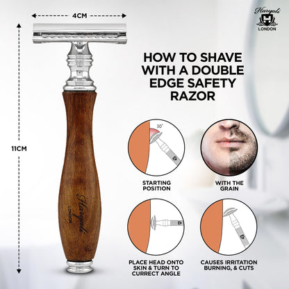 Haryali Double Edge Razor Wooden - HARYALI LONDON