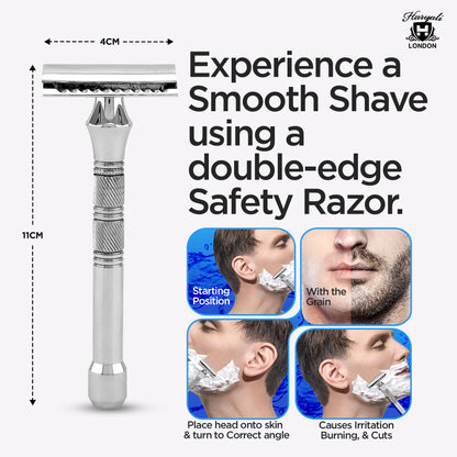 Double Edge Razor Stainless Steel Grip Pad - HARYALI LONDON