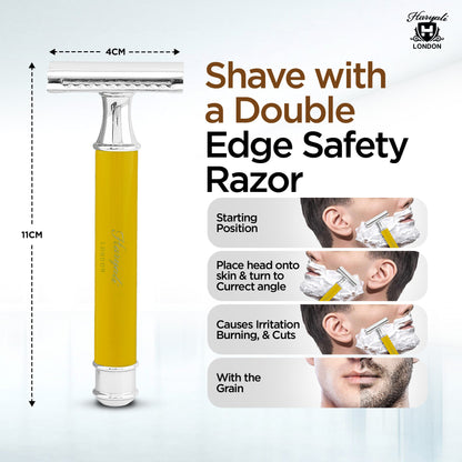 Haryali's Round Safety Razor - Yellow - HARYALI LONDON