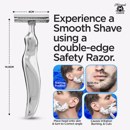 Double Edge Razor Stainless Steel Wavy - HARYALI LONDON