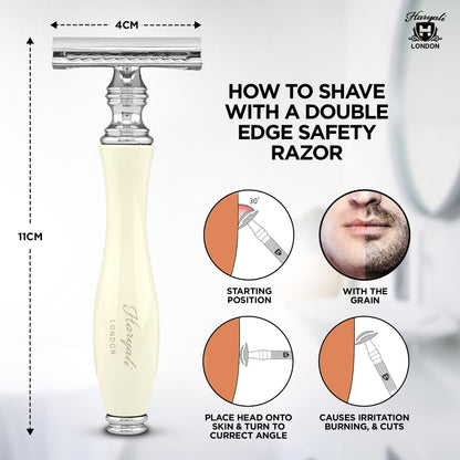 Haryali's Double Edge Safety Razor - Ivory - HARYALI LONDON