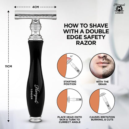 Haryali's Double Edge Safety Razor - Black - HARYALI LONDON