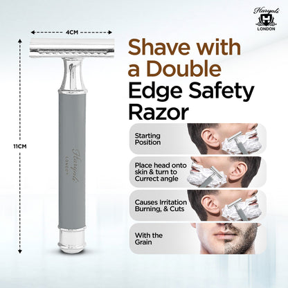 Haryali Double Edge Razor Titan - Grey - HARYALI LONDON