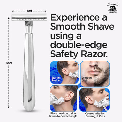 Haryali Double Edge Razor Stainless Steel Light - HARYALI LONDON