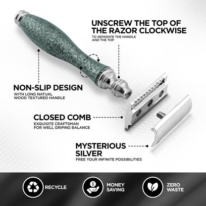 Haryali's Antique Double Edge Safety Razor - Grey - HARYALI LONDON