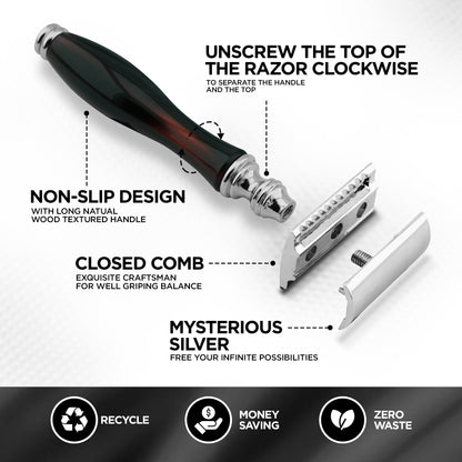 Haryali's Safety razor - Black Red - HARYALI LONDON