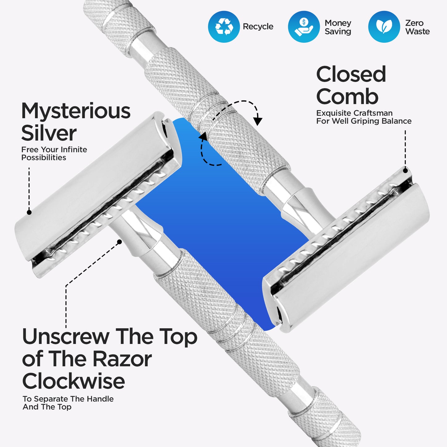 Double Edge Safety Razor With Lather pouch