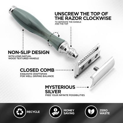 Haryali' Safety Razor - Black Green - HARYALI LONDON