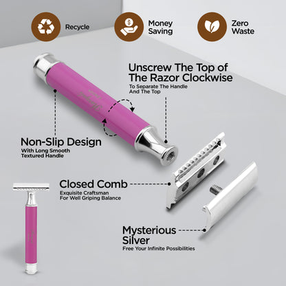 Haryali's Round Safety Razor - Pink - HARYALI LONDON