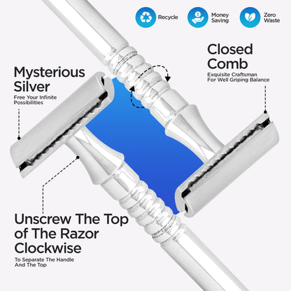 Haryali's Classy Safety Razor - Steel Handle - HARYALI LONDON