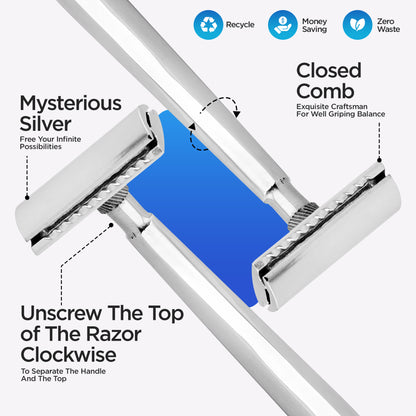 Haryali Double Edge Razor Stainless Steel Light - HARYALI LONDON