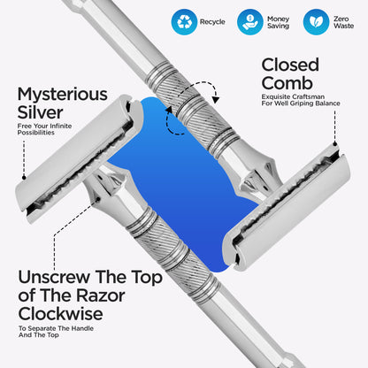 Double Edge Razor Stainless Steel Grip Pad - HARYALI LONDON