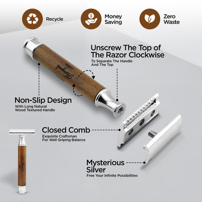 Haryali Doppelklingen-Rasierer aus Titanholz