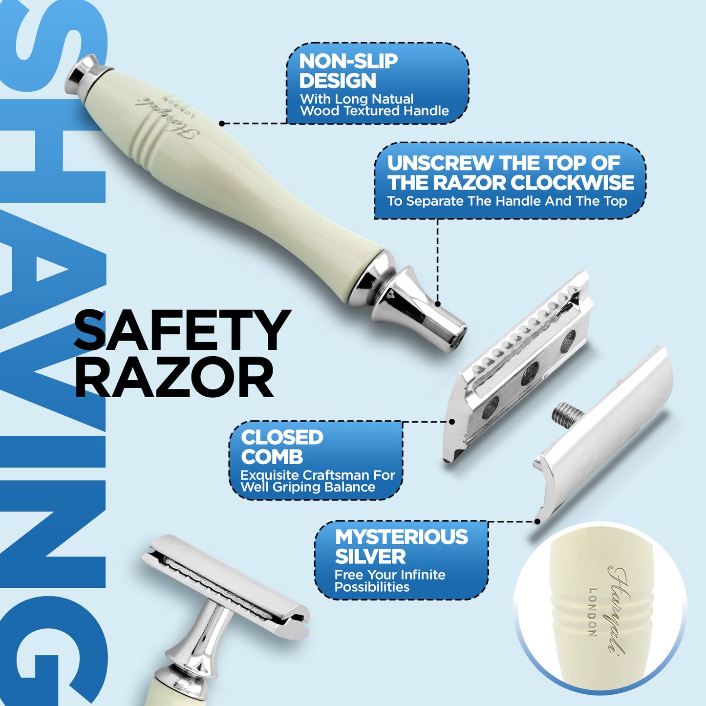 Haryali Double Edge Razor Apex - Ivory