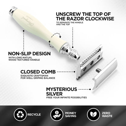 Haryali's Double Edge Safety Razor - Ivory - HARYALI LONDON