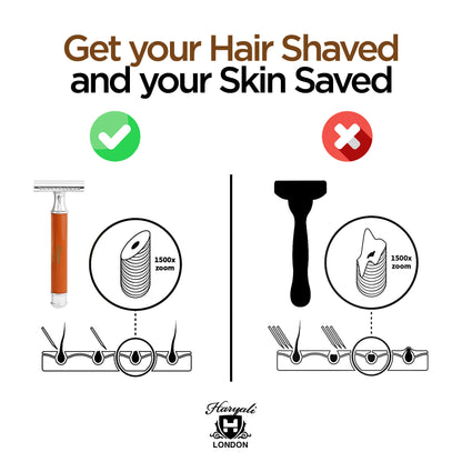 Haryali's Round Double Edge Safety Razor - Orange - HARYALI LONDON