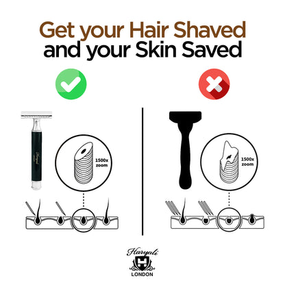 Haryali's Round Double Edge Safety Razor - Black - HARYALI LONDON