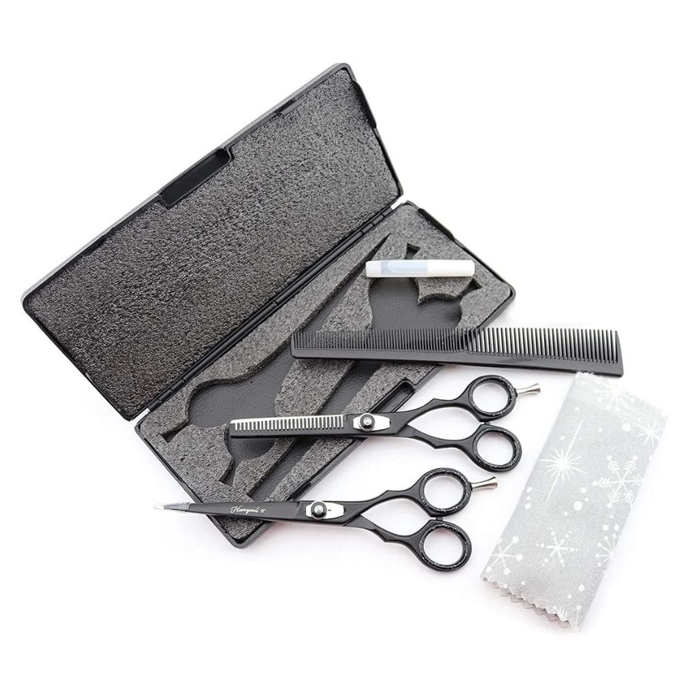 Haryali Black Professional 6 Inch Hair Cutting Thinning Scissors Set