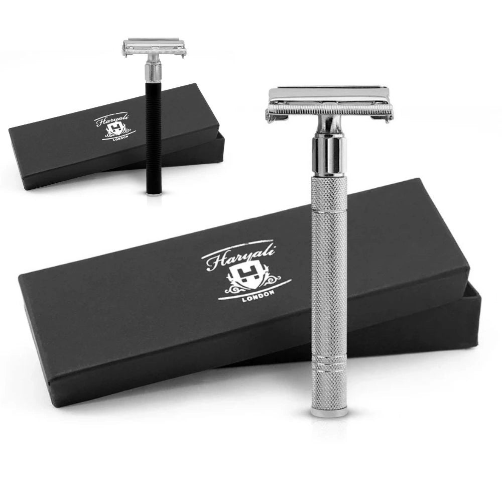 Butterfly Double Edge Safety Razor in Steel & Black