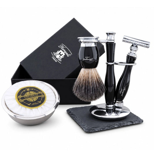 Indigo 5Pc Luxury Shaving Kit With Vegan Black Shaving