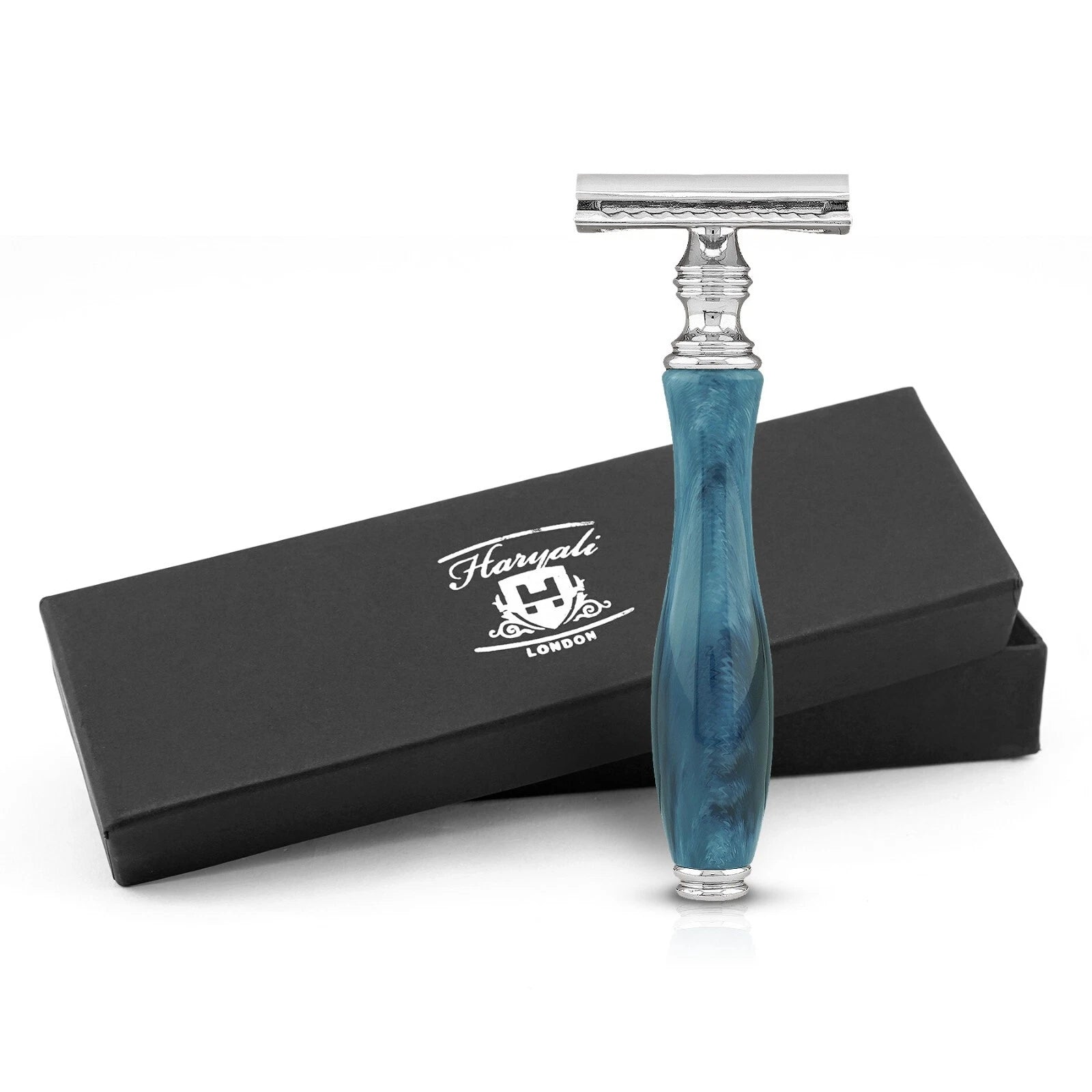 Haryali's Double Edge Safety Razor - Blue - HARYALI LONDON