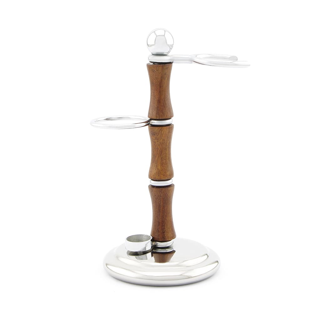 Doppelter Rasierständer aus Holz