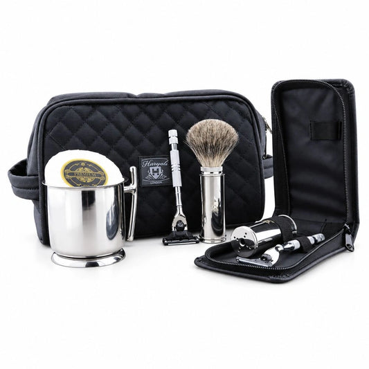 Nevada 6 Pc Grey Fibre Travel Shaving Kit for Men