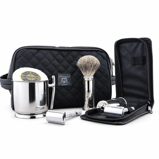 Nevada 6 Pc Grey Fibre Travel Shaving Kit for Men