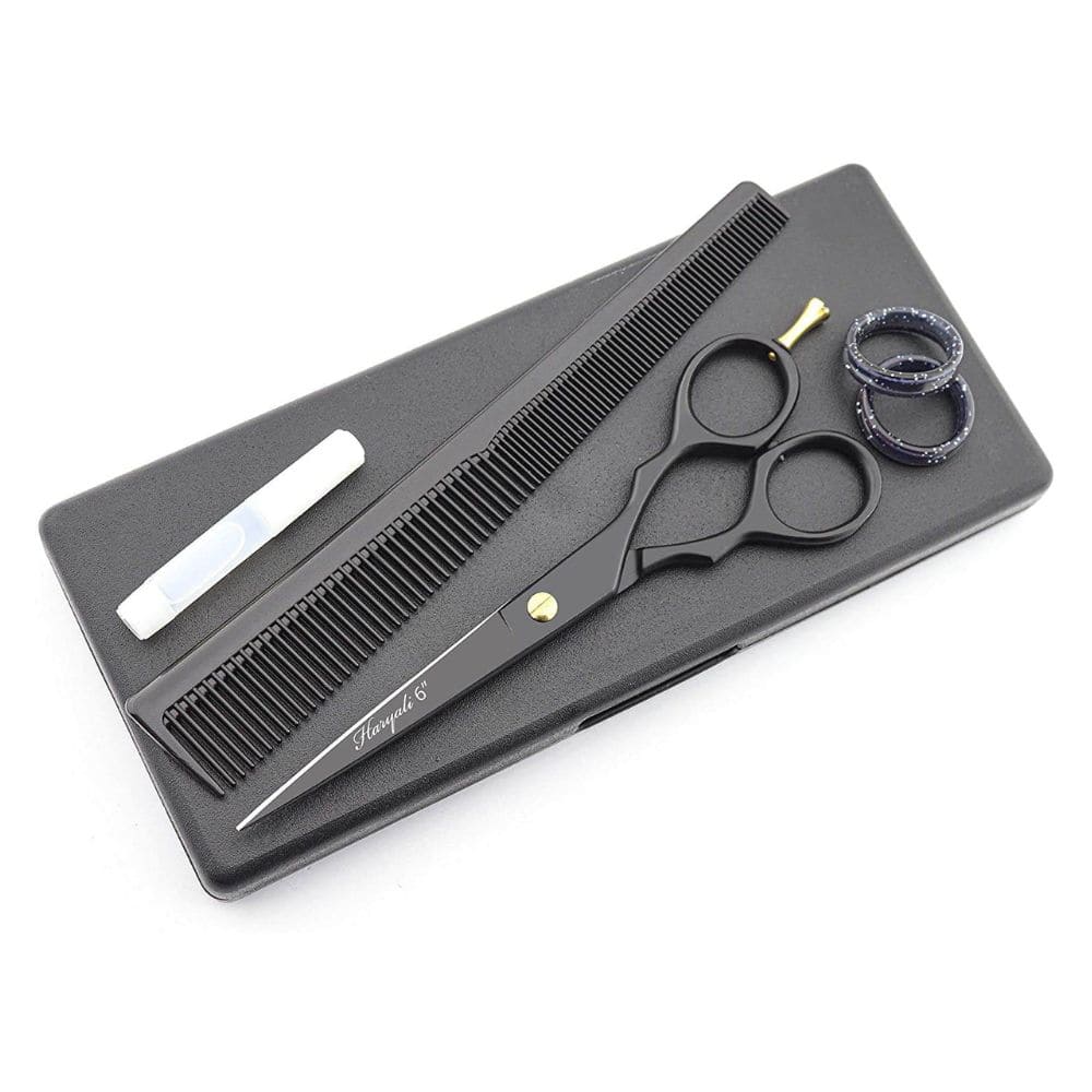 Professional Black 6.0" Barber Scissors with Razor Sharp Edges