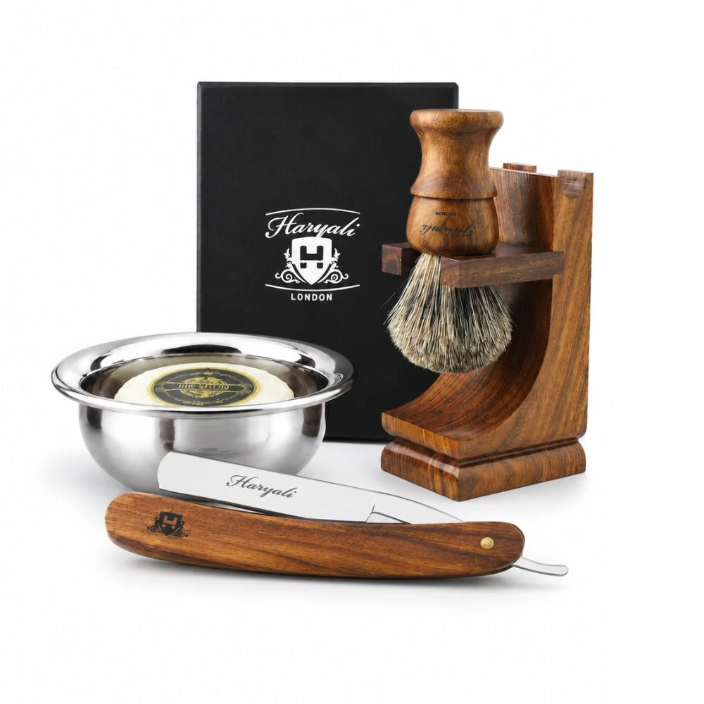 Haryalis Rasiermesser-Set aus Holz zum Schneiden der Kehle