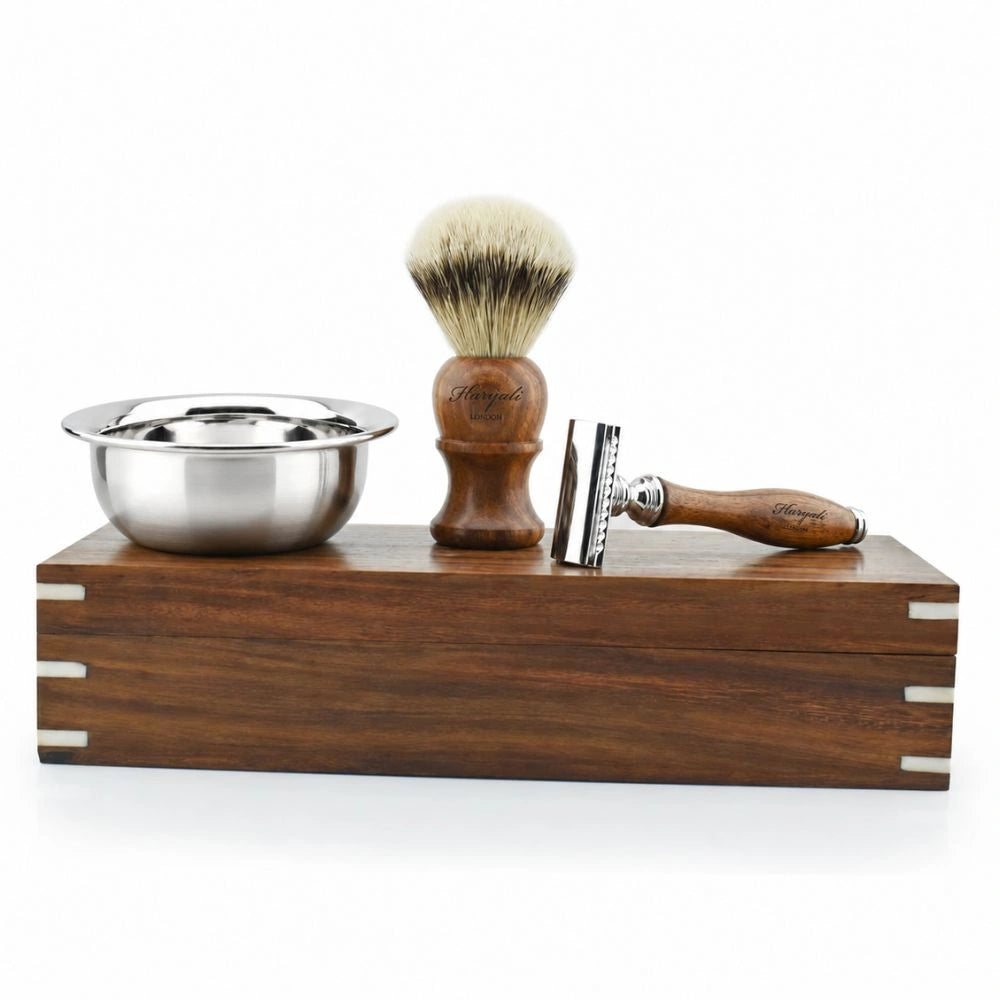 Wood Box Shaving Gift Set for Men