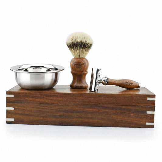 Wood Box Shaving Gift Set for Men