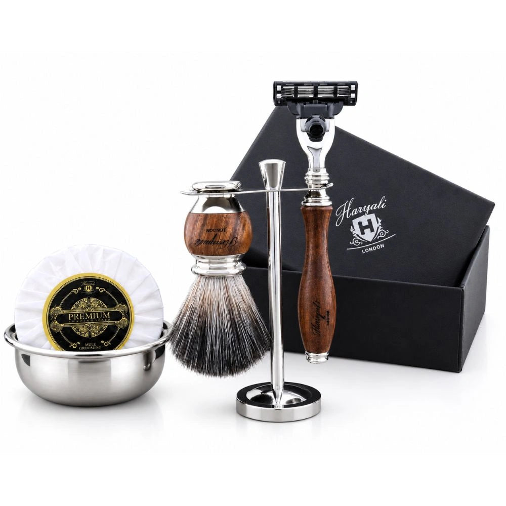 Haryali's Wooden Range Synthetic Hair Shaving Kit