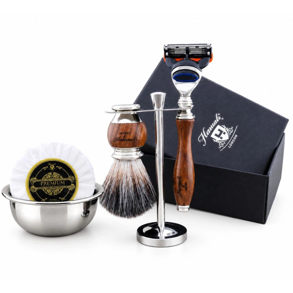 Haryali's Wooden Range Synthetic Hair Shaving Kit