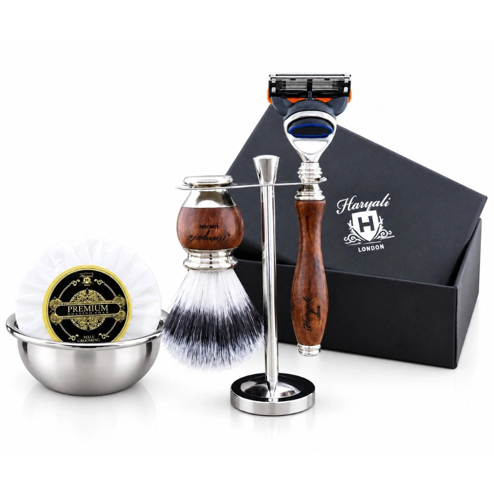 Haryali's Wooden Range Synthetic Hair Shaving Kit