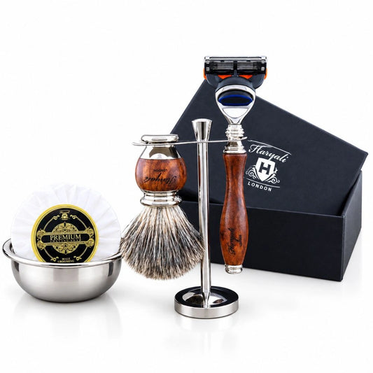 Haryali's Wooden Range Super Badger Shaving Kit