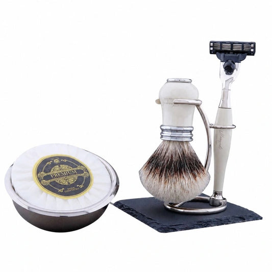 Lille 5Pc Silvertip Badger Hair Shaving Kit For Men