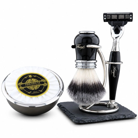 5 Piece Lille Silver Synthetic Complete Shaving Kit for Men