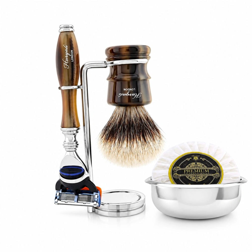 Lincoln 5 Pc Silvertip Badger Shaving Kit For Men