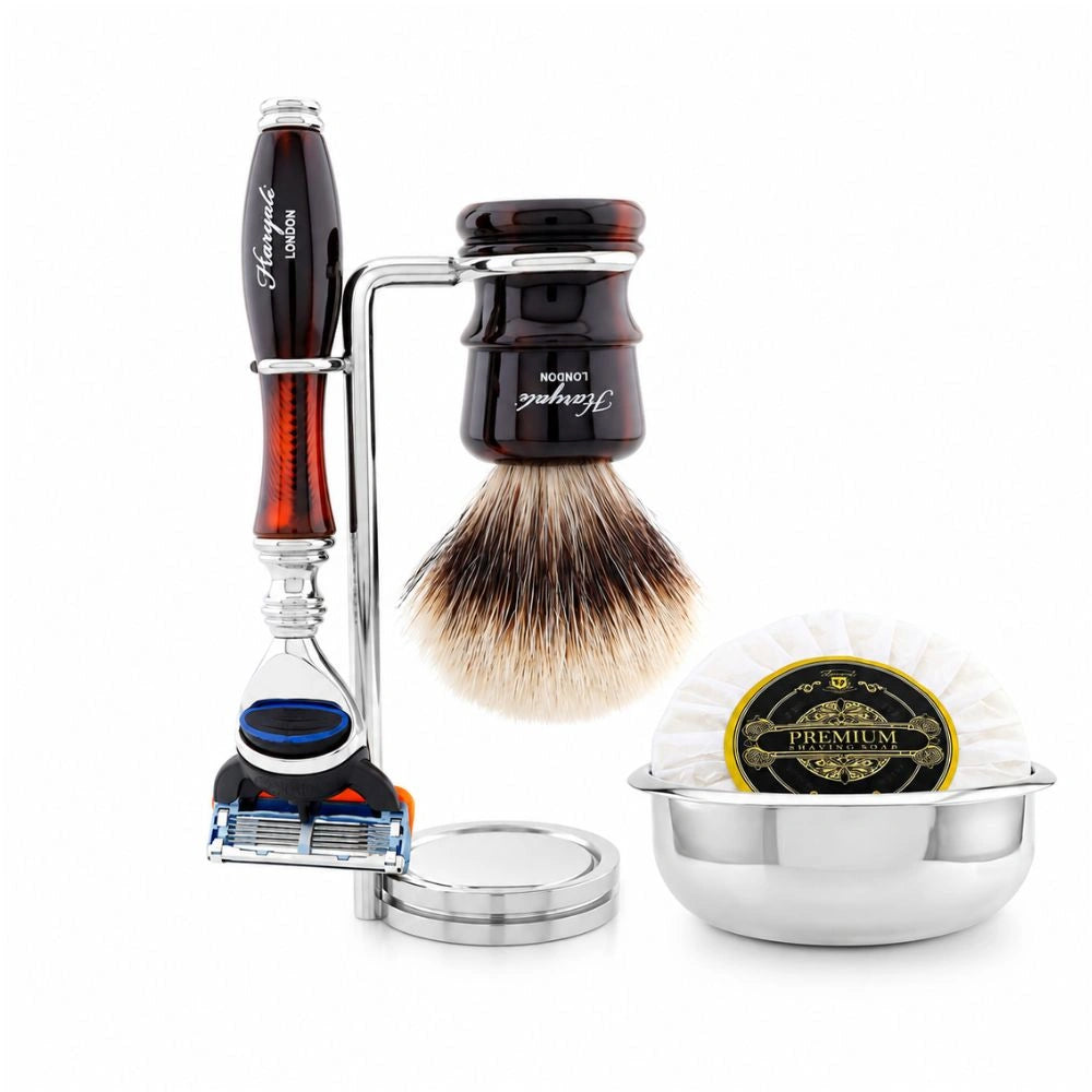 Lincoln 5 Pc Silvertip Badger Shaving Kit For Men