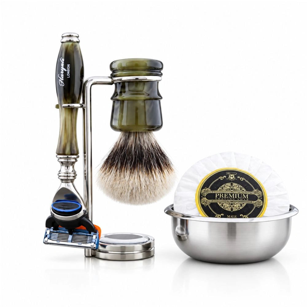 Lincoln 5 Pc Silvertip Badger Shaving Kit For Men