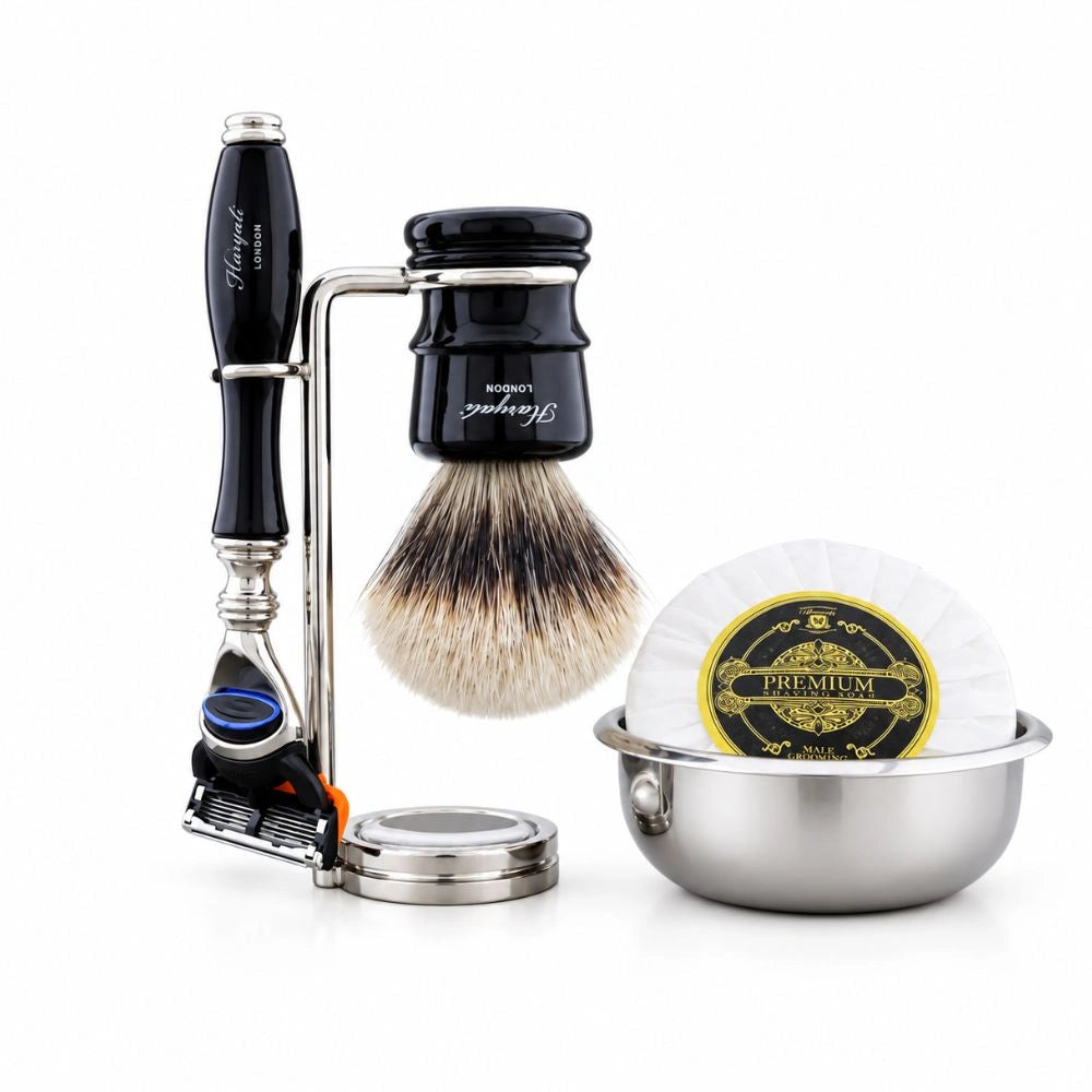 Lincoln 5 Pc Silvertip Badger Shaving Kit For Men