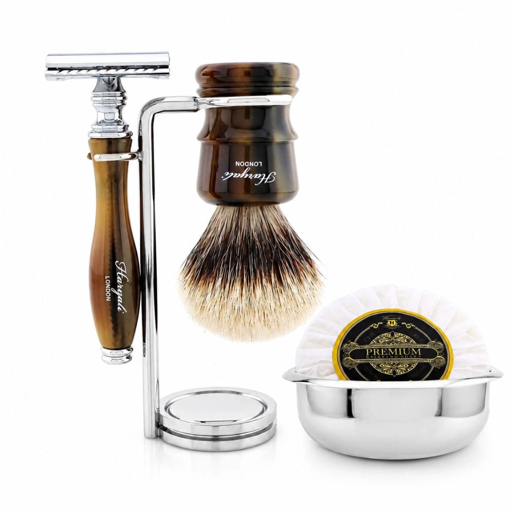 Lincoln 5 Pc Silvertip Badger Shaving Kit For Men