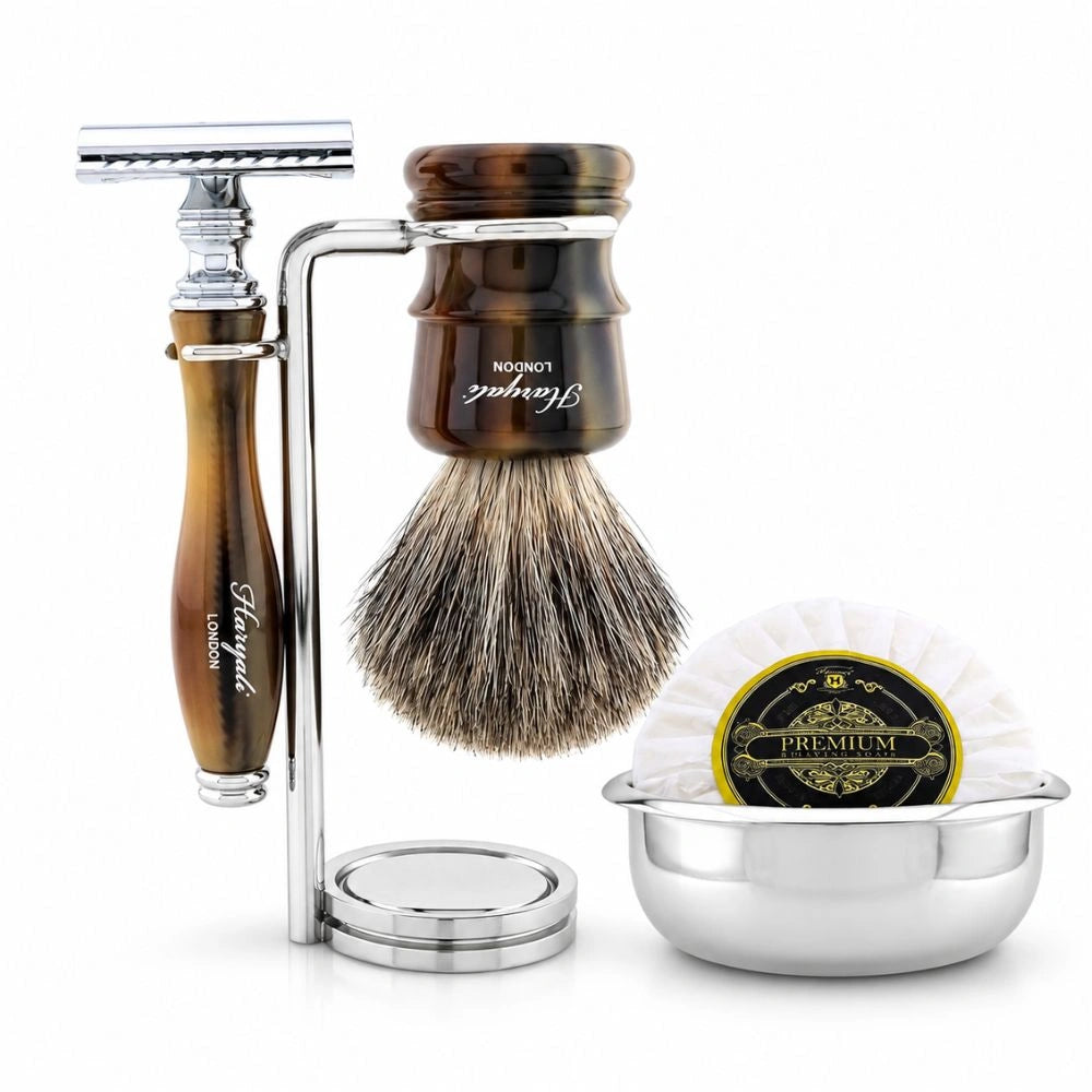 Lincoln 5-Pc Grey Fibre Shaving Kit for Wet Shaving