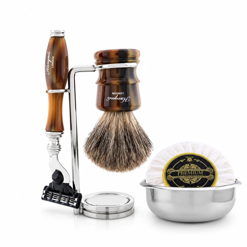 Lincoln 5-Pc Grey Fibre Shaving Kit for Wet Shaving