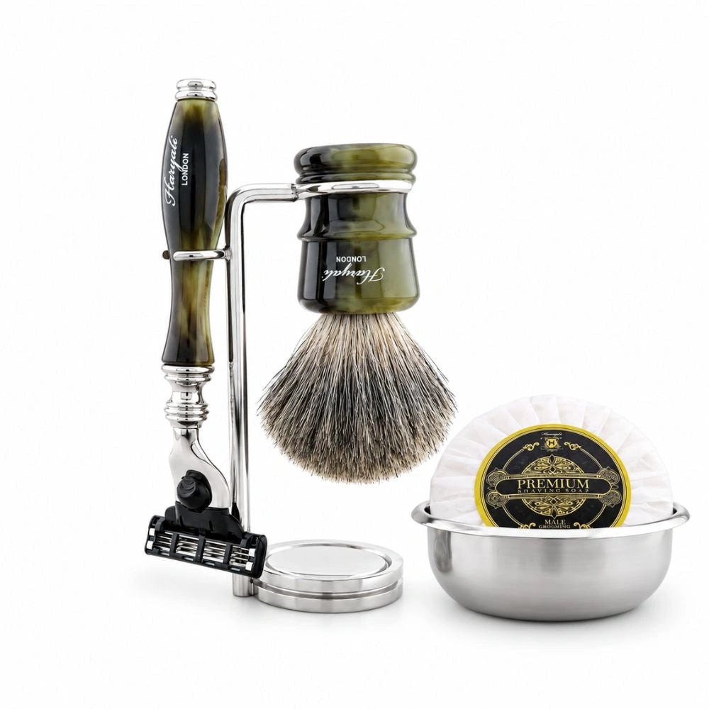 Lincoln 5-Pc Grey Fibre Shaving Kit for Wet Shaving