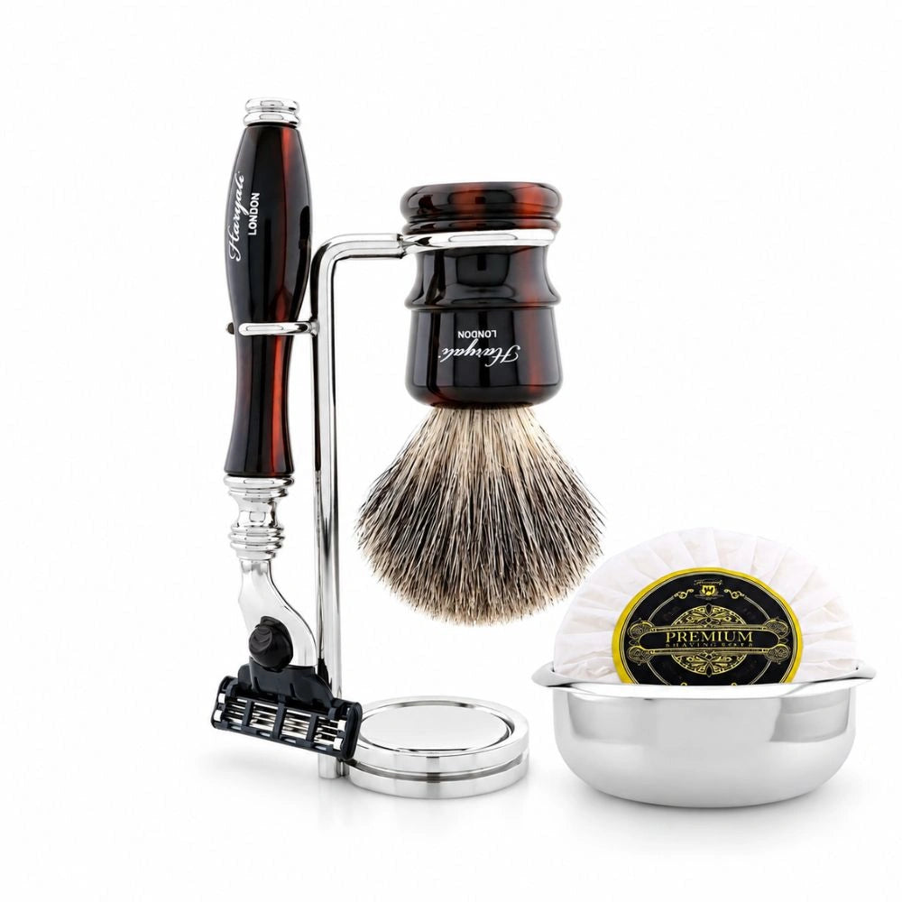 Lincoln 5-Pc Grey Fibre Shaving Kit for Wet Shaving