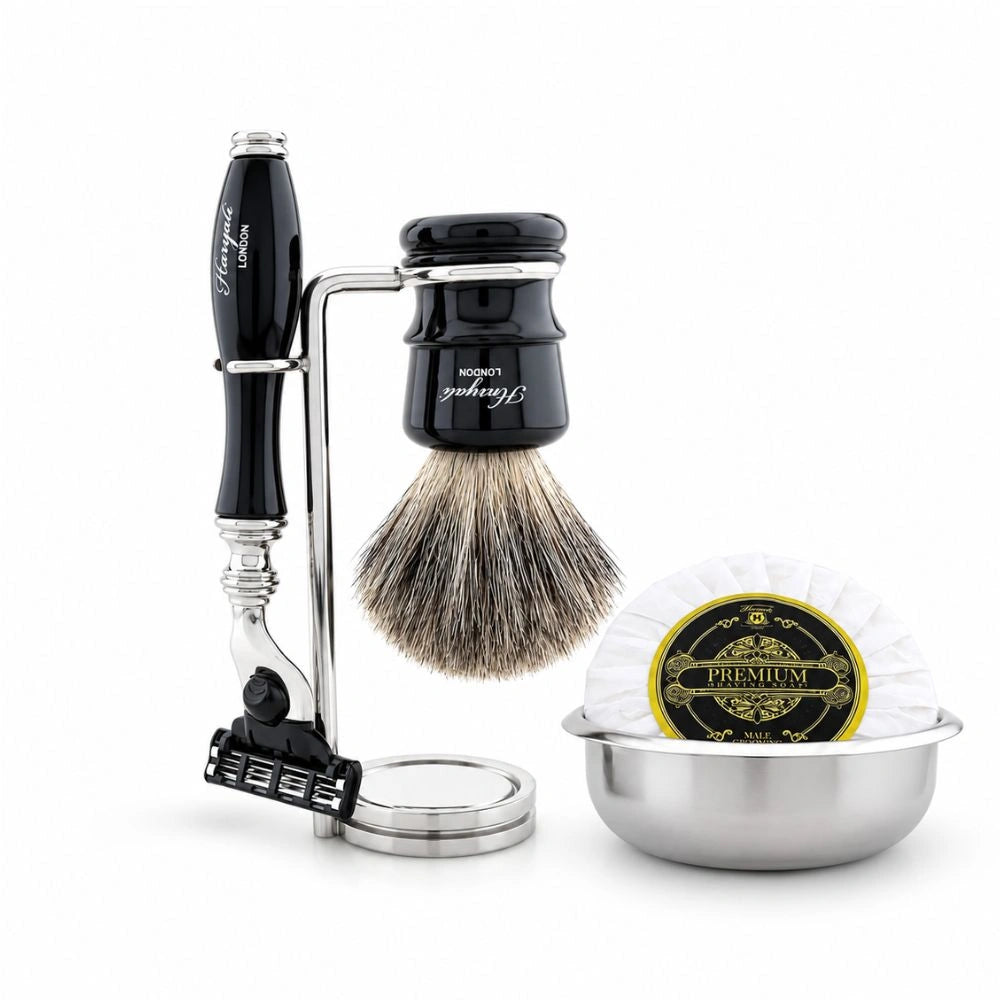 Lincoln 5-Pc Grey Fibre Shaving Kit for Wet Shaving